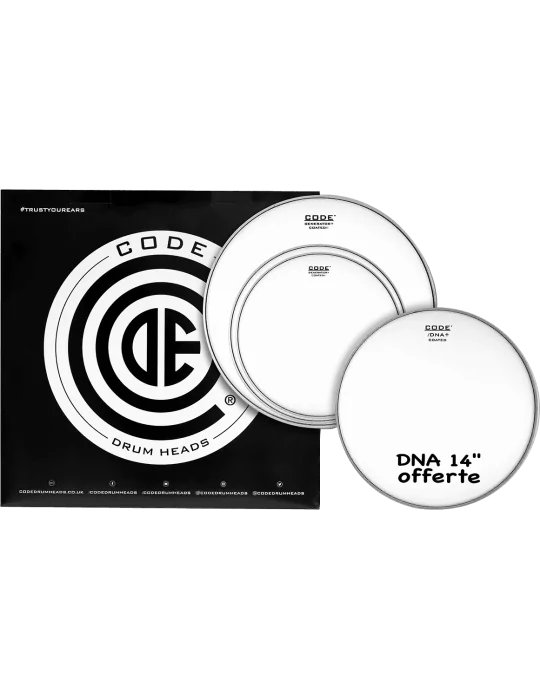 CODE DRUMHEADS TPGENCTDS Tom - Sanded Std 12" 13" 16" + 14" DNA|MusicGoodDeal 