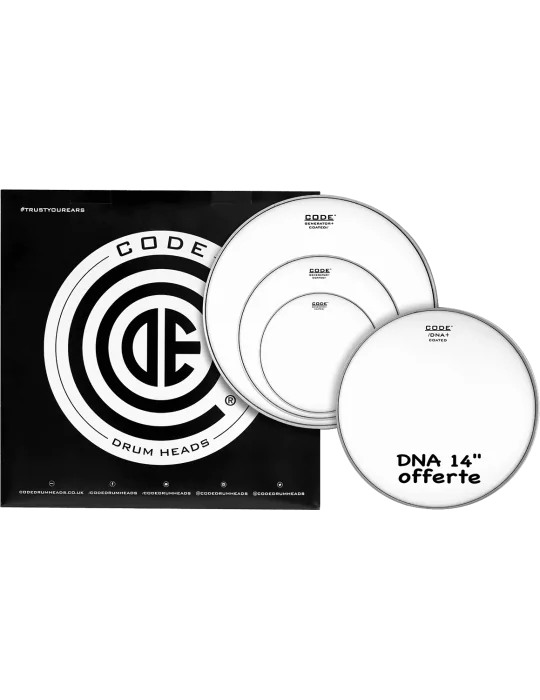  CODE DRUMHEADS TPGENCTDR Tom - Piedra arenada 10" 12" 16" + 14" DNA|MusicGoodDeal 