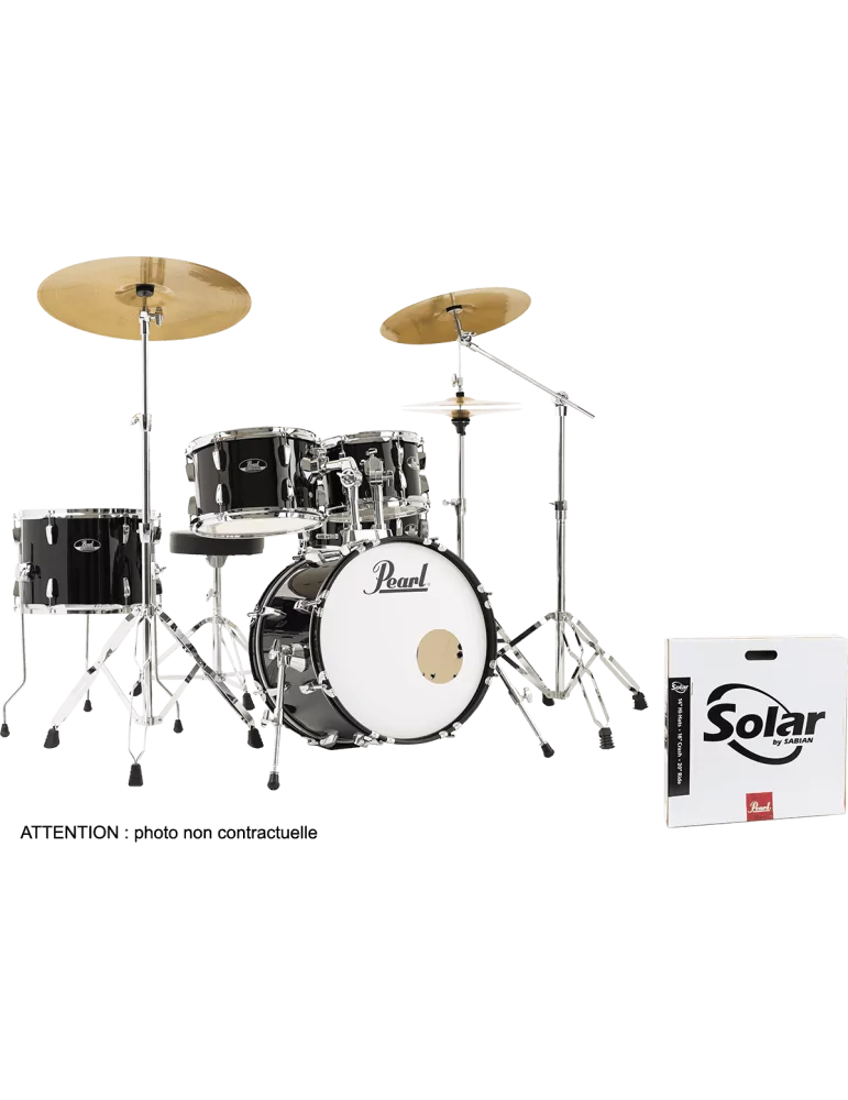  PEARL RSS585BCC-31 Junior 18" 5 Trommeln - Jet Black + B-50 + Sabian Solar Pack 3 Becken|MusicGoodDeal 