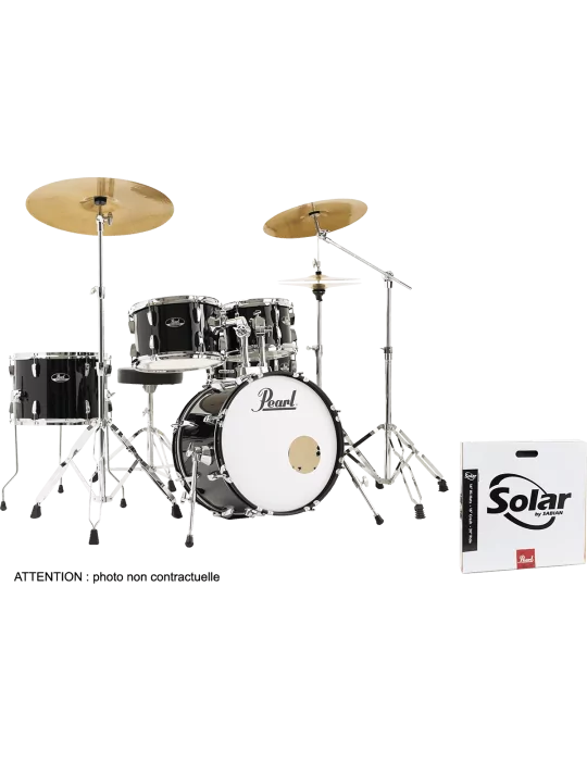  PEARL RSS585BCC-31 Junior 18" 5 Trommeln - Jet Black + B-50 + Sabian Solar Pack 3 Becken|MusicGoodDeal 