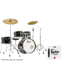  PEARL RSS585BCC-31 Batería Junior 18" 5 - Jet Black + B-50 + pack de platillos Sabian Solar 3|MusicGoodDeal 
