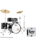  PEARL RSS505BCC-31 Batería Fusion 20" 5 - Jet Black + B-50 + pack de platillos Sabian Solar 3|MusicGoodDeal 