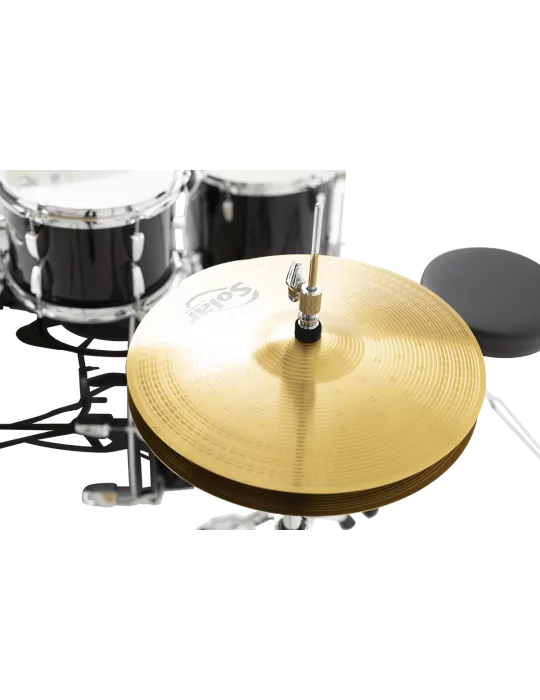  PEARL RSS505BCC-31 Batería Fusion 20" 5 - Jet Black + B-50 + pack de platillos Sabian Solar 3|MusicGoodDeal 