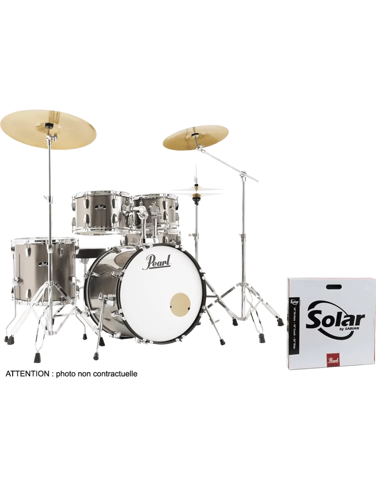  PEARL RSS505BCC-707 Fusion 20" 5 Trommeln - Bronze Metallic + B-50 + Sabian Solar Pack 3 Becken|MusicGoodDeal 