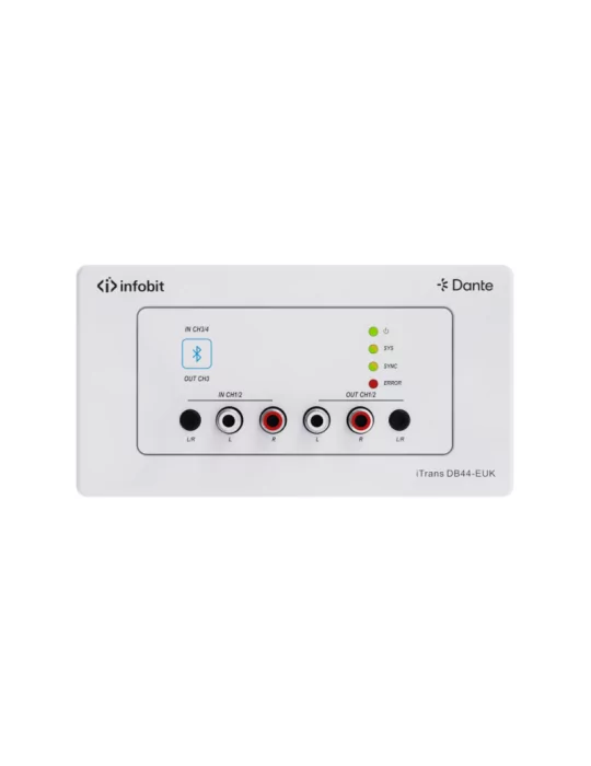 INFOBIT ITRANSDB44EUK Plaque murale Dante 4CH Bluetooth  DB44-EUK - version UE et Royaume-Uni