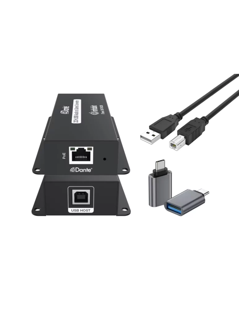 INFOBIT iTRANSDUTR22B Decodeur/Encodeur Audio Dante USB  iTrans DU-TR-22B - 2CH (TR) avec PoE Port USB-B