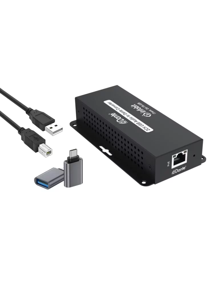 INFOBIT iTRANSDUTR22B Decodeur/Encodeur Audio Dante USB  iTrans DU-TR-22B - 2CH (TR) avec PoE Port USB-B
