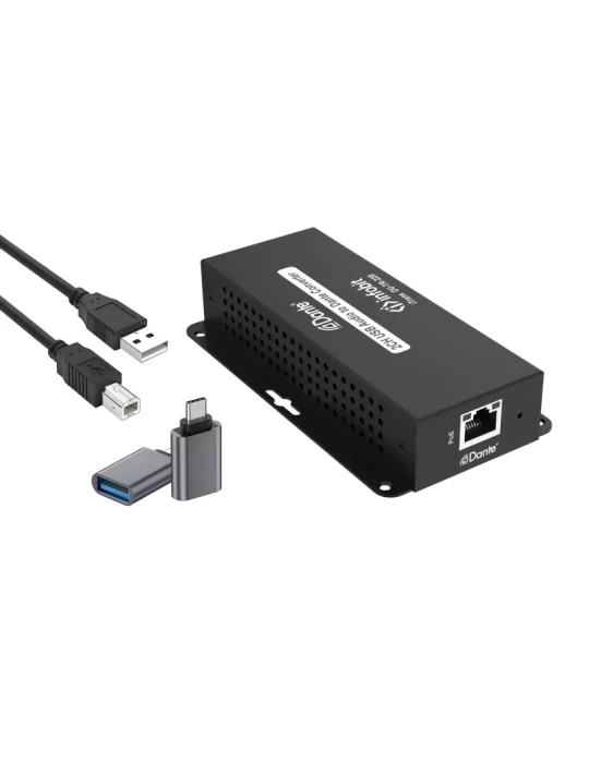 INFOBIT iTRANSDUTR22B Decodeur/Encodeur Audio Dante USB  iTrans DU-TR-22B - 2CH (TR) avec PoE Port USB-B