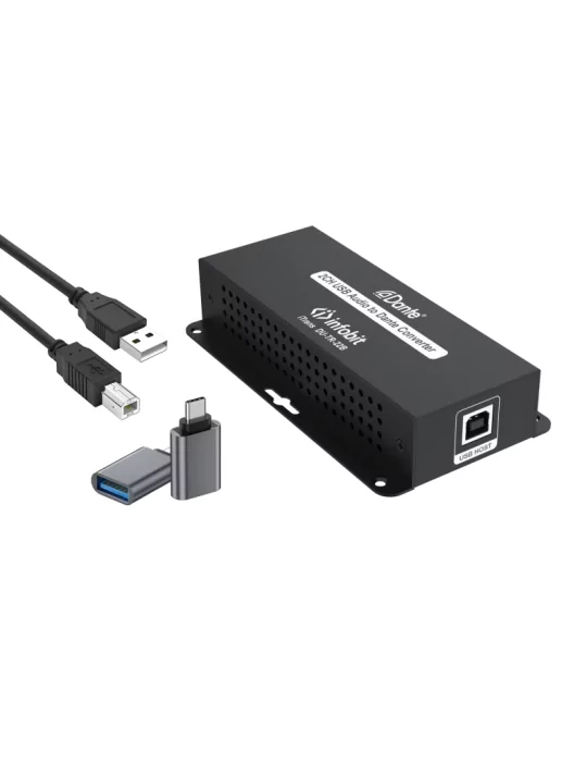 INFOBIT iTRANSDUTR22B Decodeur/Encodeur Audio Dante USB  iTrans DU-TR-22B - 2CH (TR) avec PoE Port USB-B