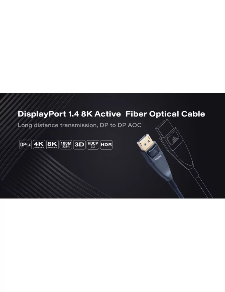 INFOBIT AOCDPF05 Câble actif fibre optique 5m DisplayPort 1.4 - Infobit - AOC-DP-F05