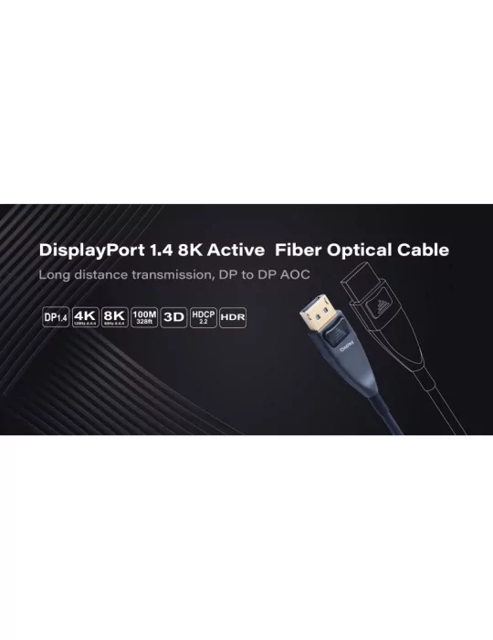 INFOBIT AOCDPF05 Câble actif fibre optique 5m DisplayPort 1.4 - Infobit - AOC-DP-F05