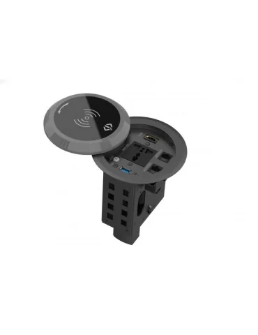 INFOBIT IBOXTW Boîte de table avec couvercle rabattable et chargeur à induction - Infobit iBox TW
