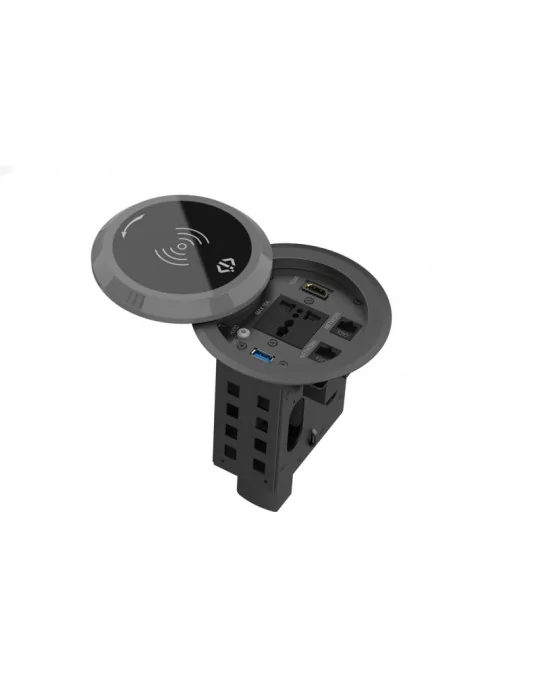 INFOBIT IBOXTW Boîte de table avec couvercle rabattable et chargeur à induction - Infobit iBox TW