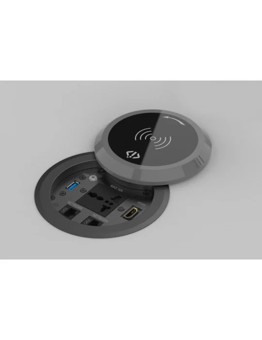 INFOBIT IBOXTW Boîte de table avec couvercle rabattable et chargeur à induction - Infobit iBox TW