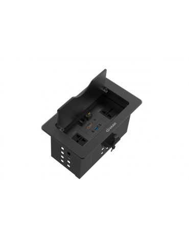 INFOBIT IBOXTPD Boîte de table avec couvercle rabattable et double prise - Infobit iBox TPD