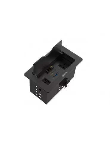 INFOBIT IBOXTPD Boîte de table avec couvercle rabattable et double prise - Infobit iBox TPD