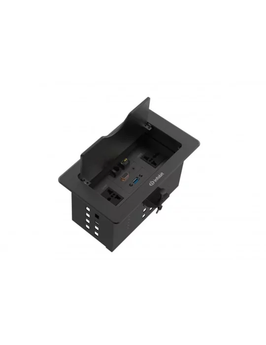 INFOBIT IBOXTPD Boîte de table avec couvercle rabattable et double prise - Infobit iBox TPD