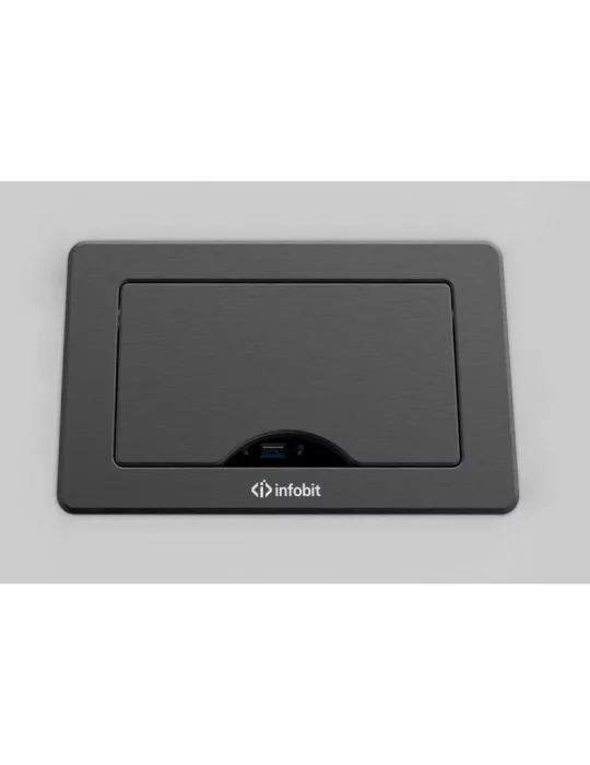 INFOBIT IBOXTPD Boîte de table avec couvercle rabattable et double prise - Infobit iBox TPD