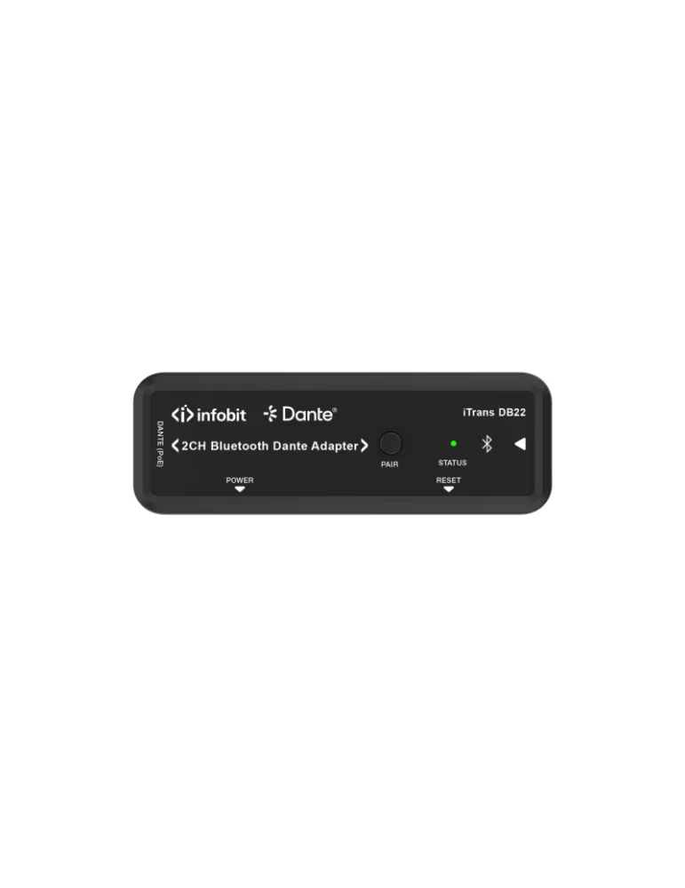 INFOBIT ITRANSDB22 Adaptateur Bluetooth Dante 2 canaux  iTrans DB-22