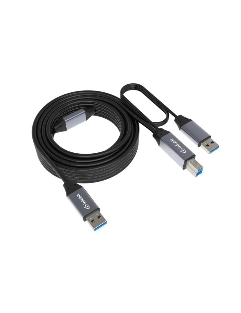 INFOBIT iCableUSBACC10AB Cordon USB 3.0 actif  iCable-USB-ACC10-AB USB-A (M) vers USB-B (M) 10m