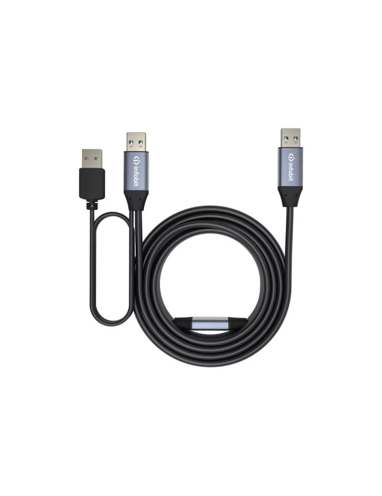 INFOBIT ICABLEUSBACC15AA Cordon USB 3.0 actif  iCable-USB-ACC15-AA USB-A (M) vers USB-A (M) 15m