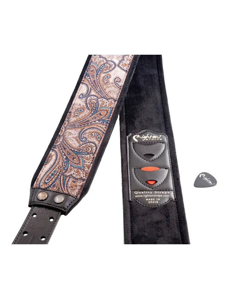  RIGHTON STRAPS VELVET BELT RIGHTON J-PAISLEY BROWN|MusicGoodDeal 