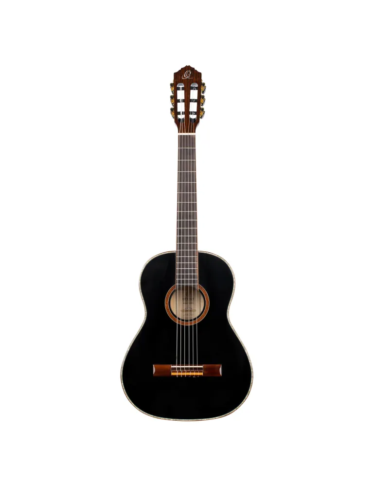  ORTEGA R221-34BK 3/4 R221 EPICEA GUITAR, BLACK|MusicGoodDeal 