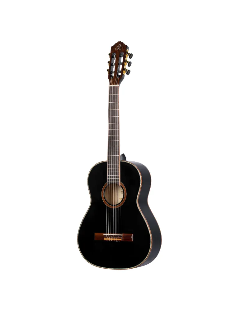  ORTEGA R221-34BK 3/4 R221 EPICEA GUITAR, BLACK|MusicGoodDeal 