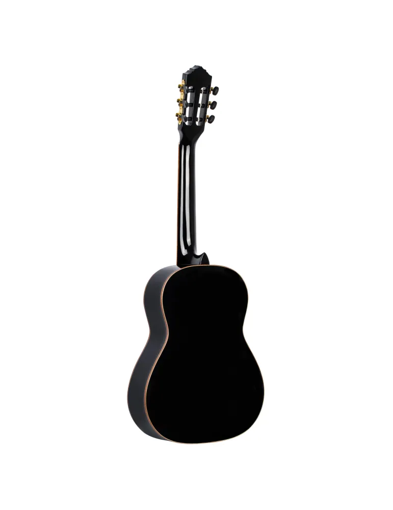  ORTEGA R221-34BK 3/4 R221 EPICEA GUITAR, BLACK|MusicGoodDeal 