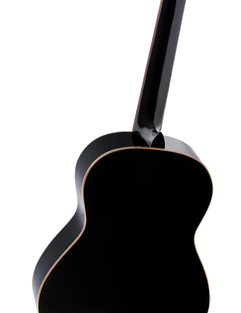  ORTEGA R221-34BK 3/4 R221 EPICEA GUITAR, BLACK|MusicGoodDeal 