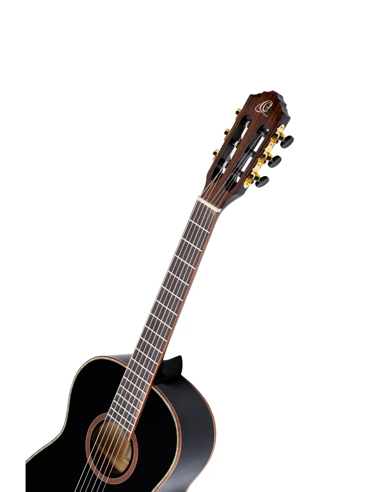  ORTEGA R221-34BK 3/4 R221 EPICEA GUITAR, BLACK|MusicGoodDeal 
