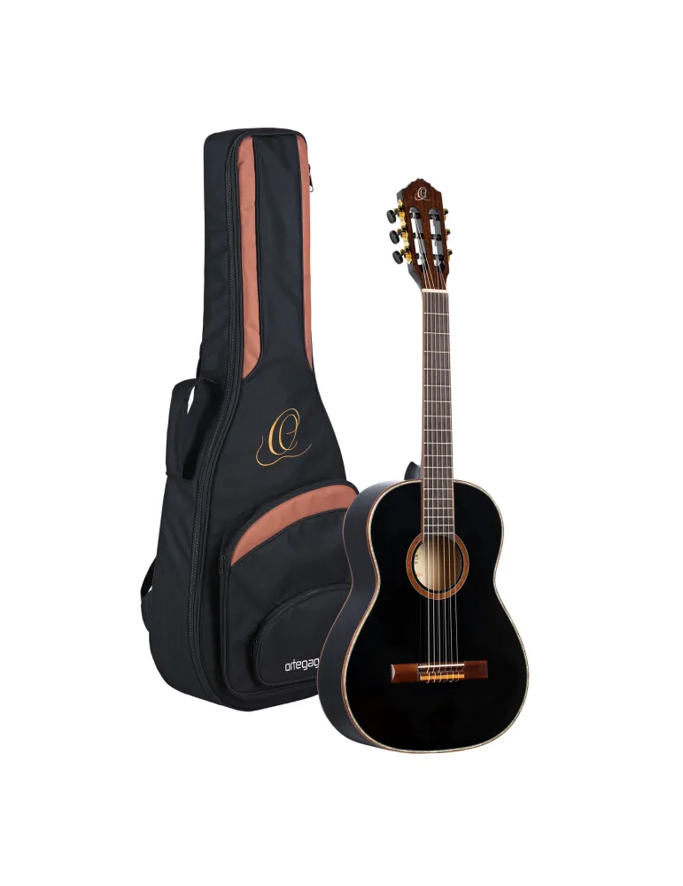  ORTEGA R221-34BK 3/4 R221 EPICEA GUITAR, BLACK|MusicGoodDeal 