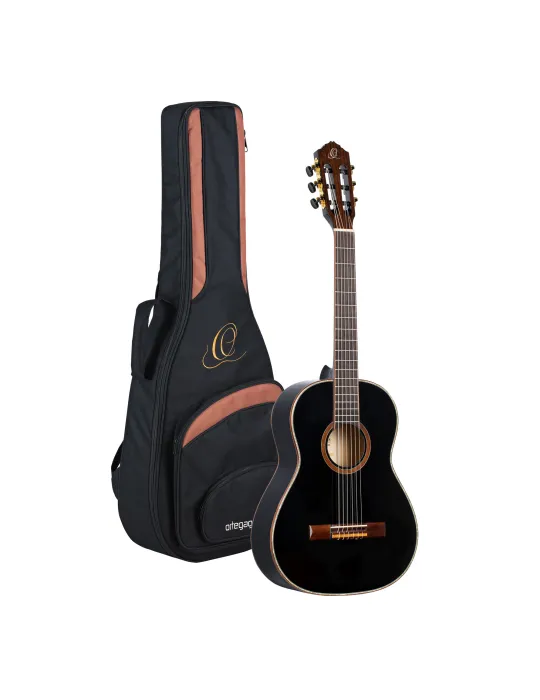  ORTEGA R221-34BK 3/4 R221 EPICEA GUITAR, BLACK|MusicGoodDeal 