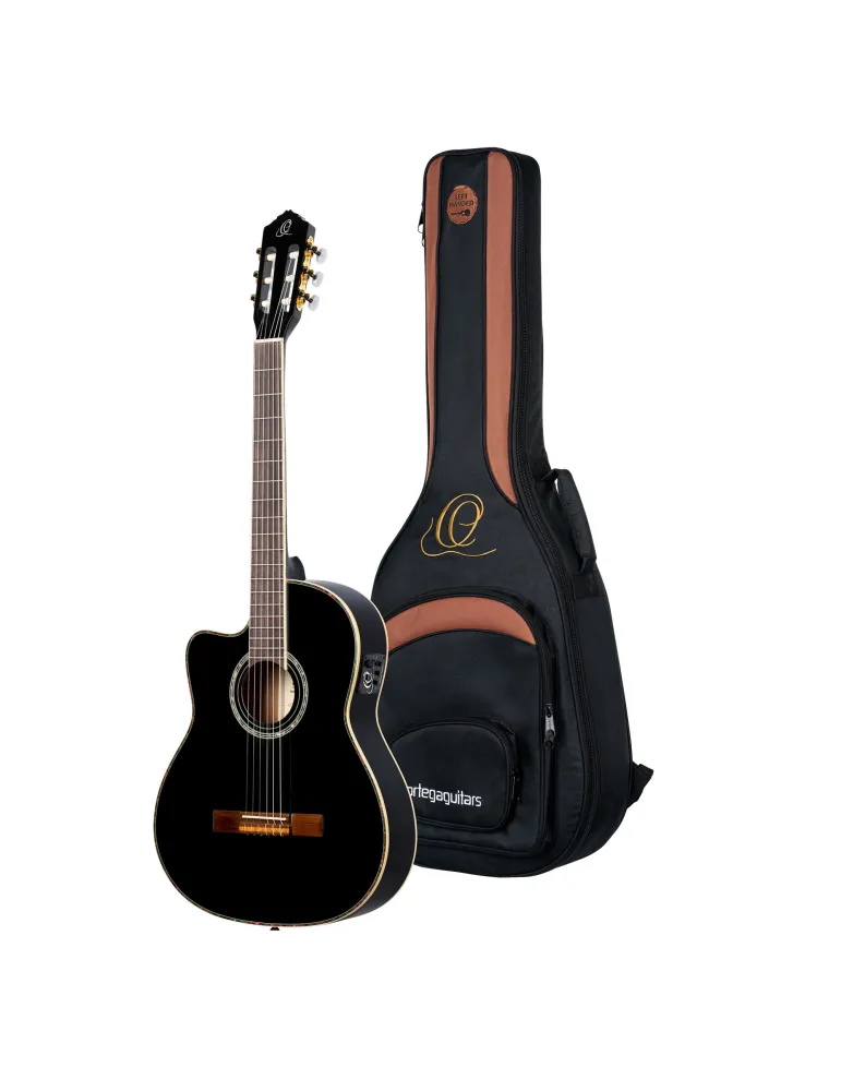 ORTEGA RCE145LBK GUITAR R145 SOLID EPICEA, CW EQ|MusicGoodDeal