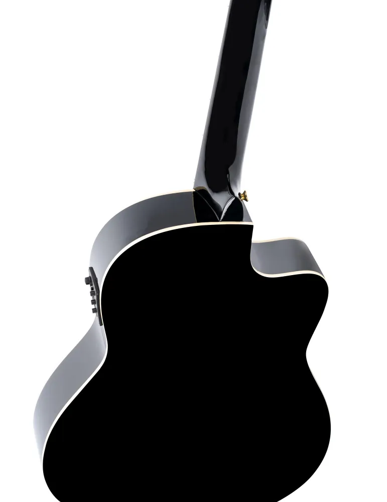 ORTEGA RCE145LBK GUITAR R145 SOLID EPICEA, CW EQ|MusicGoodDeal