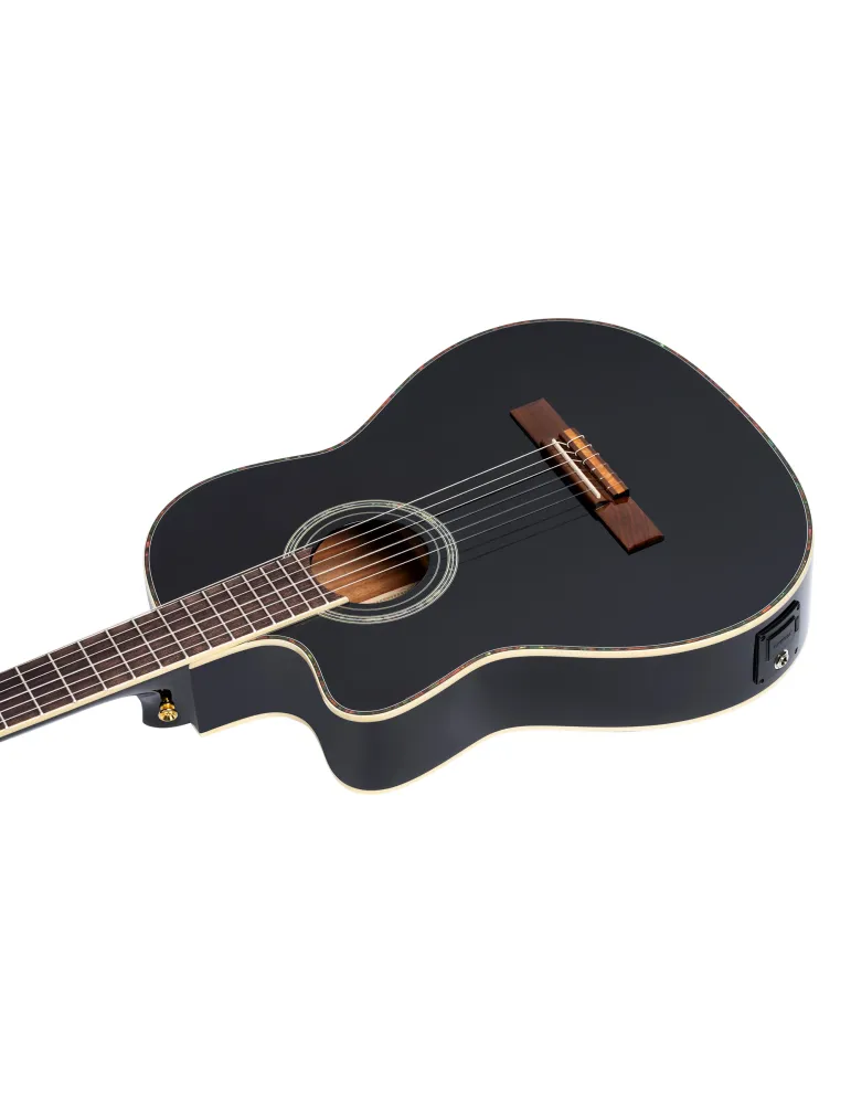 ORTEGA RCE145LBK GUITAR R145 SOLID EPICEA, CW EQ|MusicGoodDeal