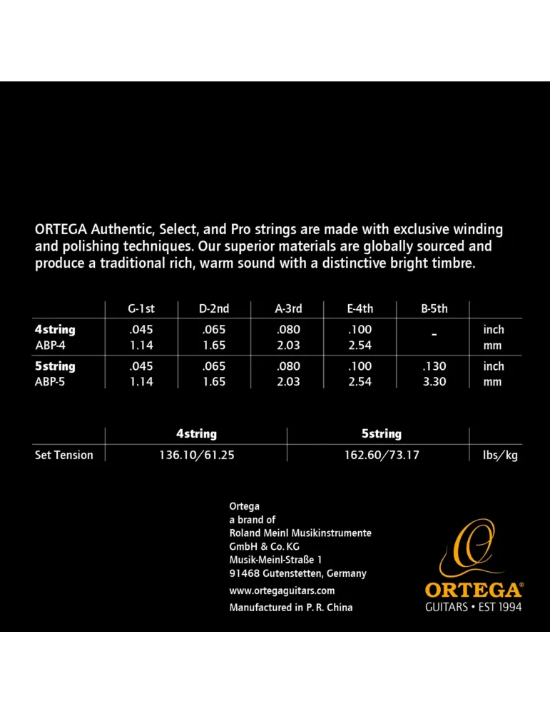  ORTEGA 4 STRING BASS SET|MusicGoodDeal 