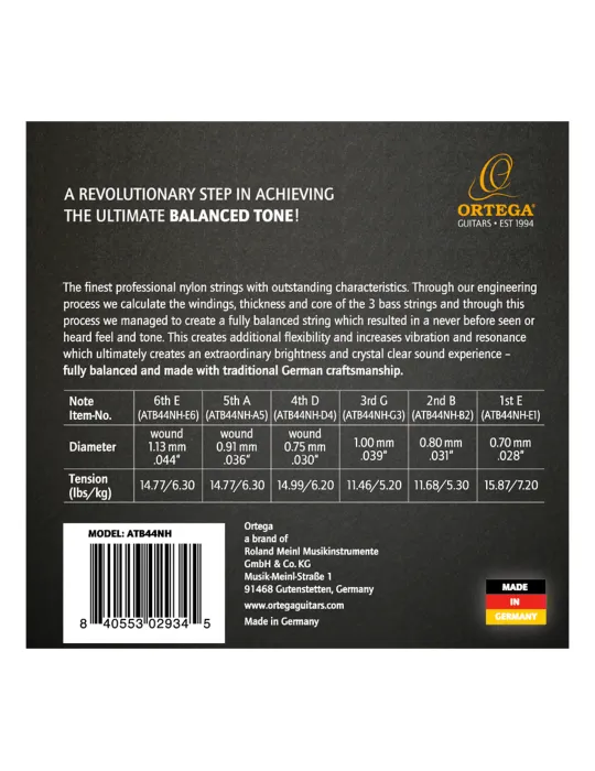 ORTEGA SET NYLON STRINGS ATMOSPHERE BAL H|MusicGoodDeal 