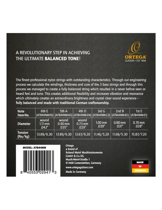  ORTEGA SET NYLON STRINGS ATMOSPHERE BAL M|MusicGoodDeal 