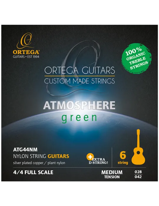  ORTEGA SET NYLON STRINGS GREEN MEDIUM|MusicGoodDeal 