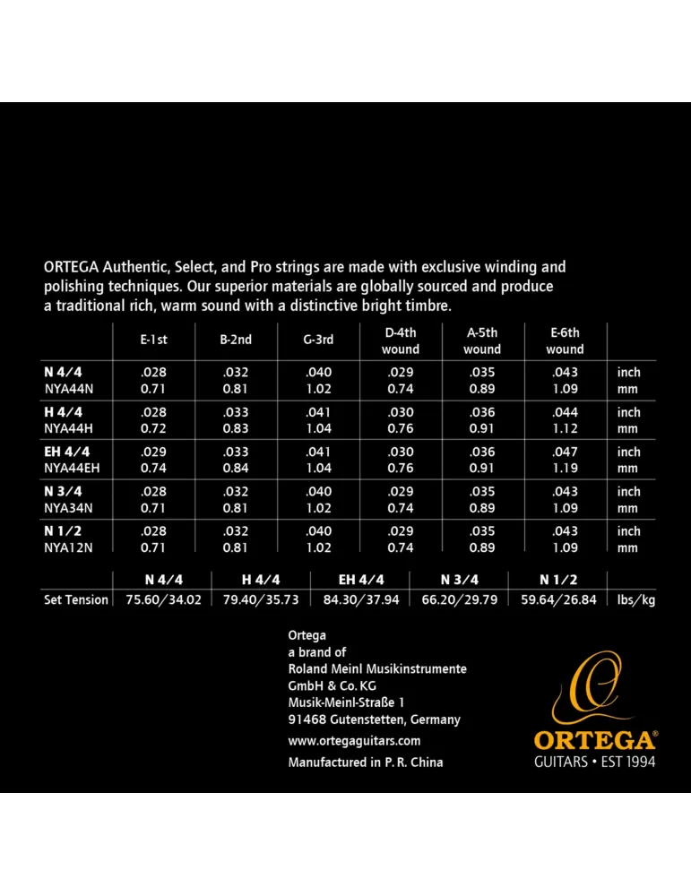  ORTEGA SPIEL NYLONSAITEN AUTHENTIC HARD|MusicGoodDeal 