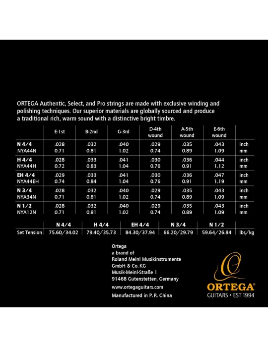  ORTEGA SPIEL NYLONSAITEN AUTHENTIC HARD|MusicGoodDeal 