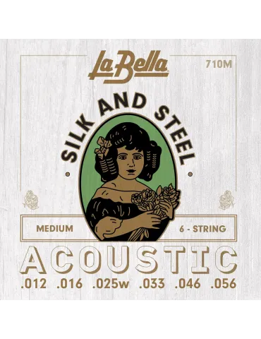  LA BELLA 710M ACOUSTIC SET SILK MEDIUM|MusicGoodDeal 