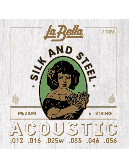  LA BELLA 710M ACOUSTIC SET SILK MEDIUM|MusicGoodDeal 