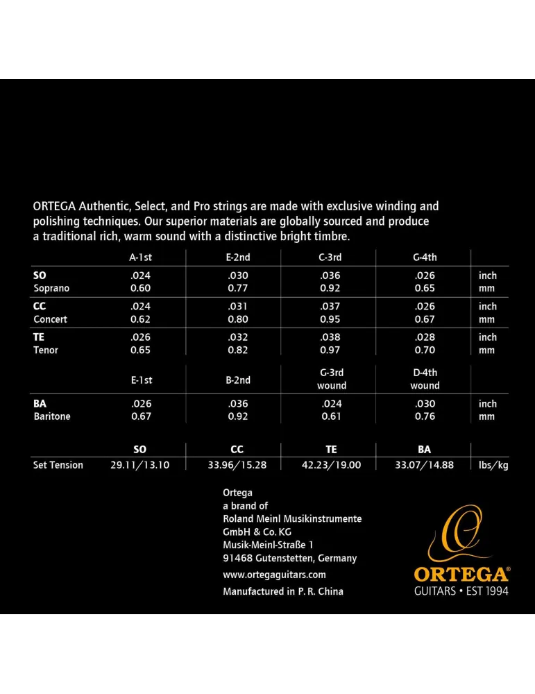 JUEGO DE CUERDAS ORTEGA UKELELE TENOR|MusicGoodDeal 