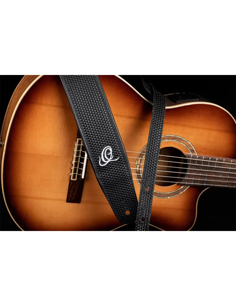  ORTEGA GITARRENRIEMEN LEDER BLACK BRAID|MusicGoodDeal 
