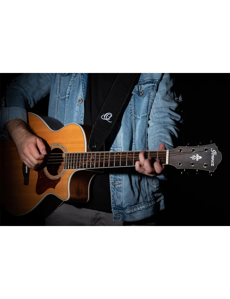  ORTEGA GITARRENRIEMEN LEDER BLACK BRAID|MusicGoodDeal 