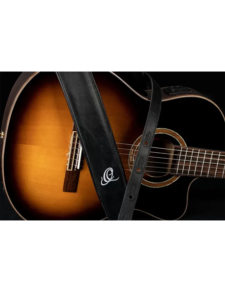  ORTEGA CORREA DE GUITARRA DE CUERO VINTAGE CENIZA|MusicGoodDeal 