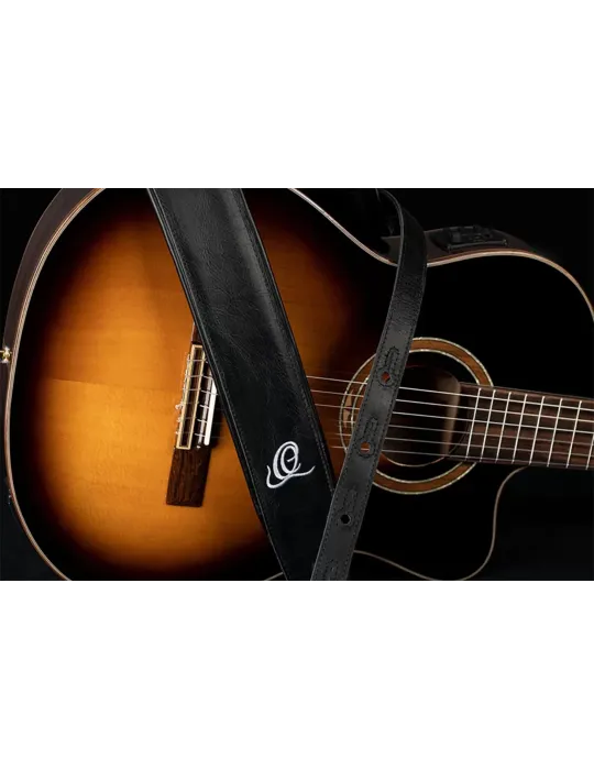  ORTEGA CORREA DE GUITARRA DE CUERO VINTAGE CENIZA|MusicGoodDeal 