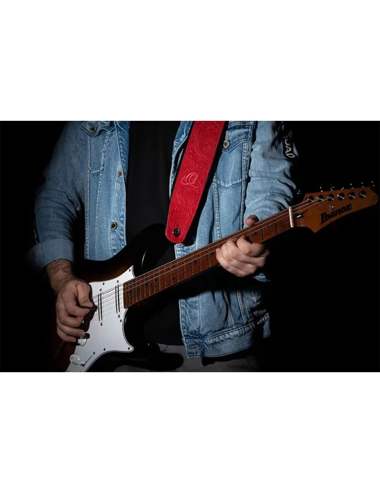  CORREA DE GUITARRA DE CUERO ORTEGA BYZ. FUEGO|MusicGoodDeal 